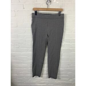 Max Studio Women's Polka Dot High Waisted Pull-On Pants Ecru & Black Size Large